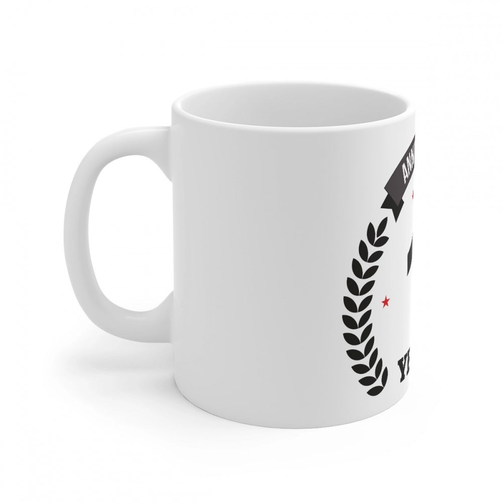 Ceramic 22nd Anniversary Printed Coffee Mug (Color: White, Capacity:330ml)