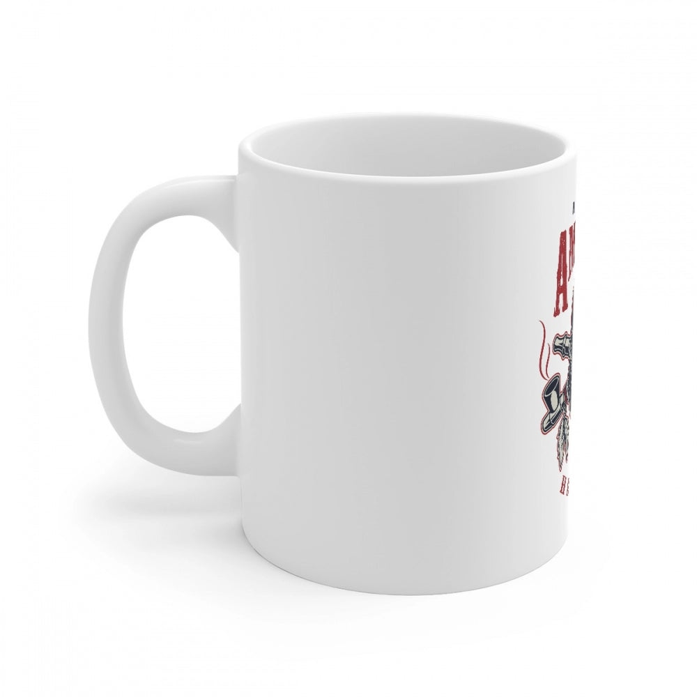 Ceramic Gorila Desing Printed Coffee Mug (Color: White, Capacity:330ml)