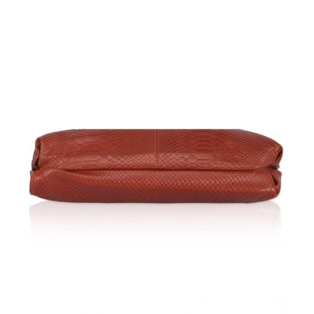 Women's Faux Leather Textured Sling Bag (Brown )