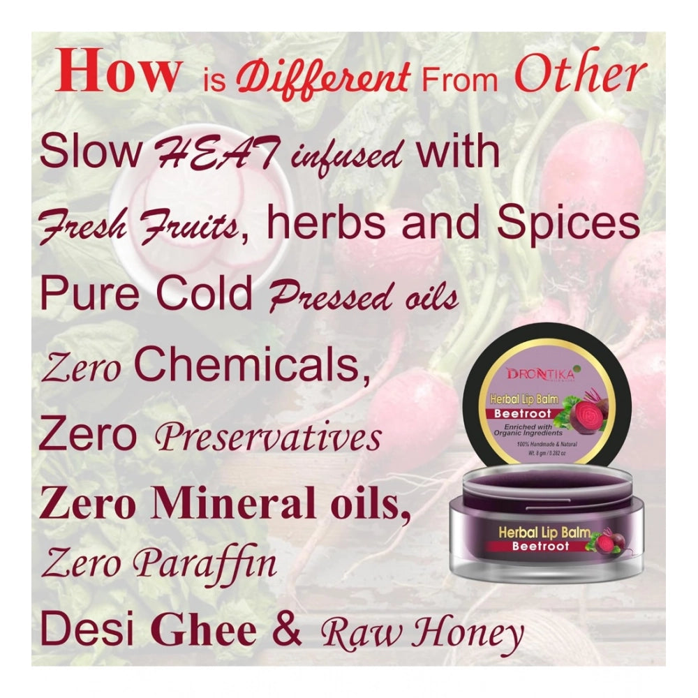 Unisex Herbal Dark And Chapped Lips Beetroot Lip Balm (10gm)